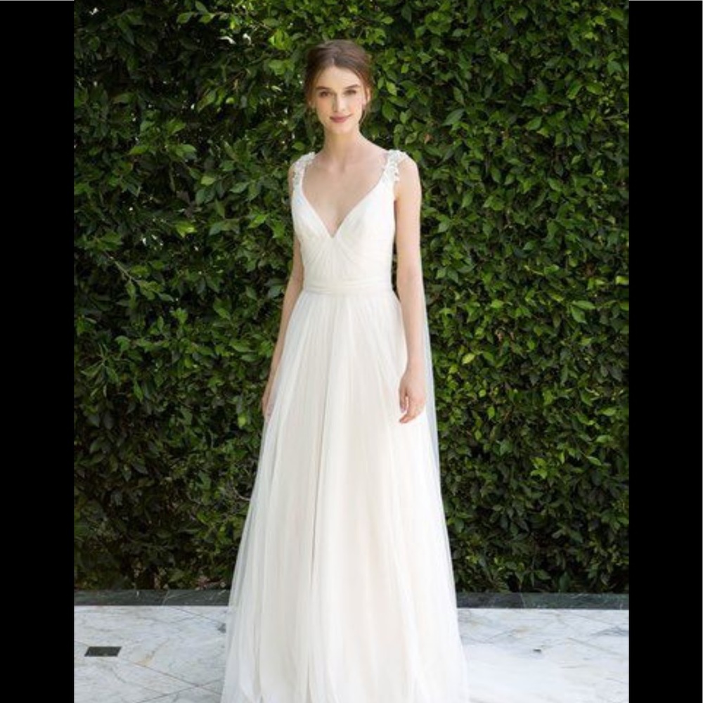 Bliss Monique Lhuillier tulle beaded wedding dress